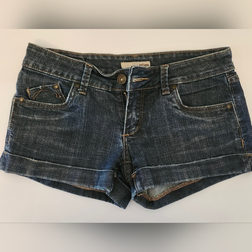 Refuge Women's Blue Denim Shorts 5 #9